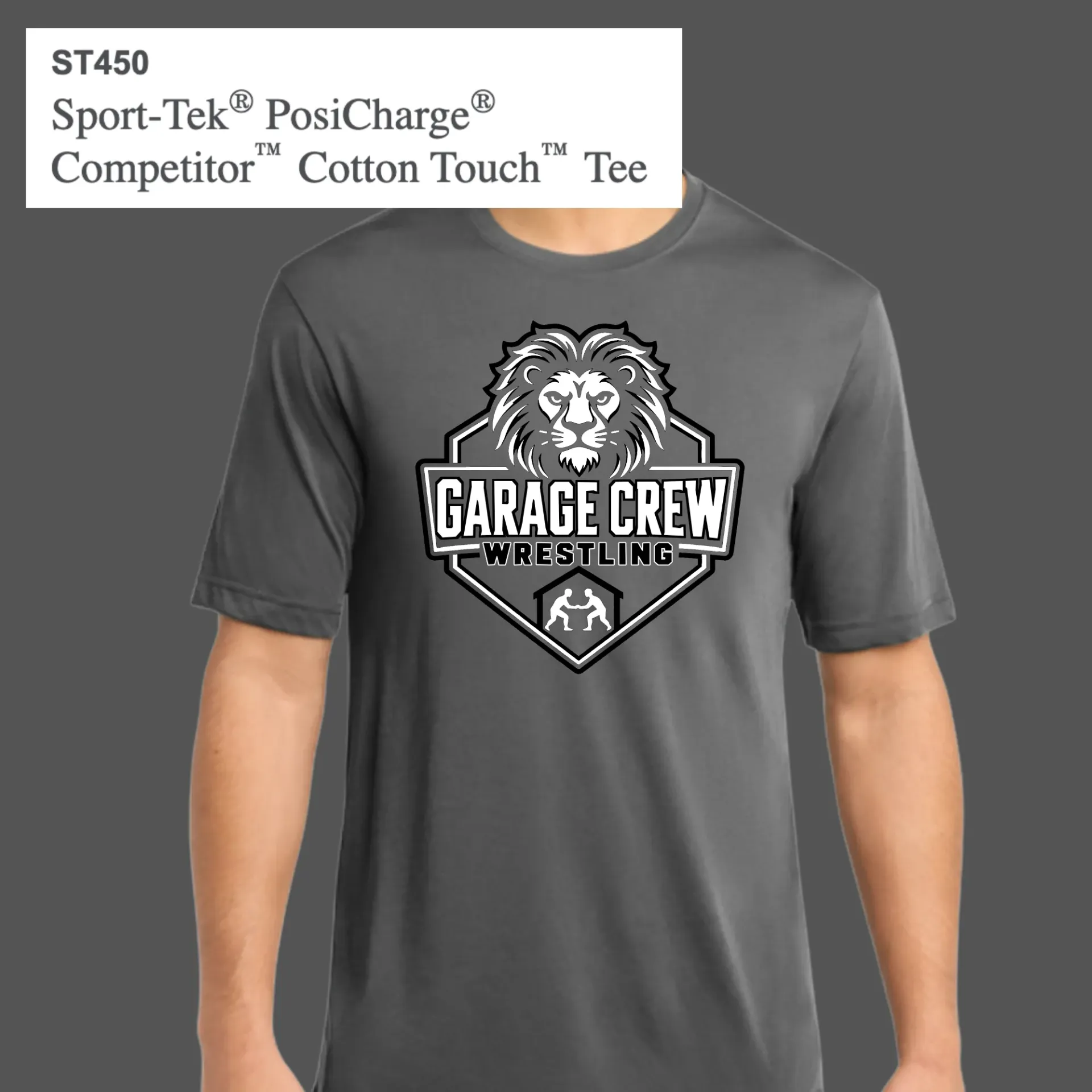 SportTek PosiCharge Cotton Touch Tee - Dark Smoke Grey